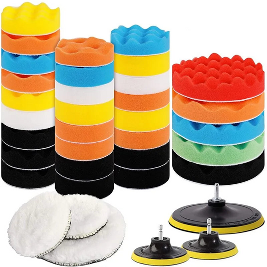 Foam Pad Buffer Kit for Car Polishing: Includes Polishing Sponge Pads for Auto, Motorcycle, and Motor Vehicles, Ideal for Removing Scratches