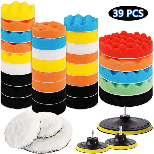 Foam Pad Buffer Kit for Car Polishing: Includes Polishing Sponge Pads for Auto, Motorcycle, and Motor Vehicles, Ideal for Removing Scratches