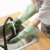 Long and Thick Dishwashing Gloves: Durable Fleece-Lined PVC Gloves for Kitchen and Household Chores