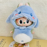Labubu Idol Doll Bee & Shark Suit Set – 17cm Kpop-Inspired Plush Doll Outfit Clothes for Cute DIY Dress-Up & Collectible Display