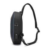 New Fashion Anti-Theft Men's Chest Bag: Includes USB and Earphone Jack, Ideal for Sports and Waterproof Mobile Phone Storage