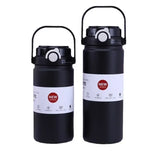 1L Stainless Steel Thermal Bottle: Vacuum Flask with Straw, Ideal for Cold or Hot Drinks on the Go