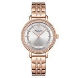 MEGIR Luxury Women's Stainless Steel Dress Watch: Fashionable and Elegant Quartz Timepiece