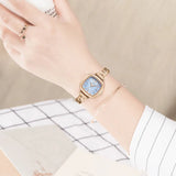 Women's Quartz Watch with Square Open Work Bracelet Strap - Waterproof Casual Ladies Wristwatch, Japan Movement