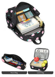 Cute 3-Piece School Bags Set for Girls: Featuring Cute Black, Pink, and Peach Designs, Includes Pencil Bag, Thermal Lunch Bag