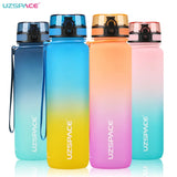 UZSPACE 1000ml Time Marker Water Bottle: Leakproof and Dropproof Frosted Tritan Cup, Ideal for Outdoor Travel