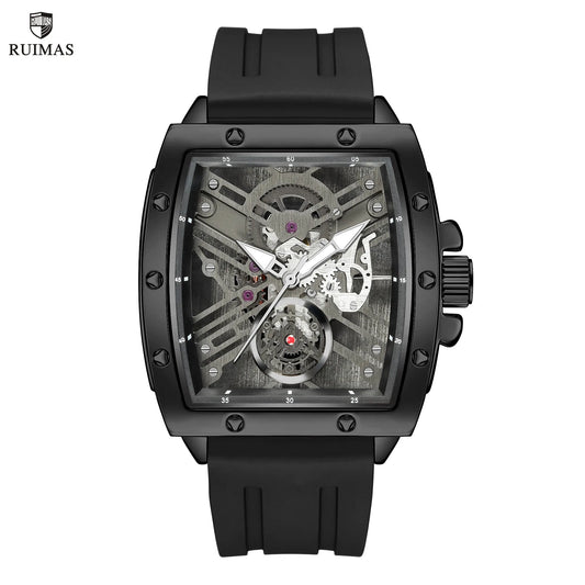 RUIMAS Luxury Men's Sports Quartz Watch: Waterproof, Luminous with Large Dial and Silicone Strap