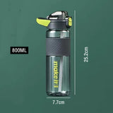 800ml Sports Water Bottle with Straw – Durable, Leak-Proof Bottle with Heat-Resistant Silicone Sleeve for Gym, Fitness, and Outdoor Use