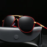 Polarized Luxury Sunglasses for Men - Retro Sun Glasses Ideal for Driving and Fishing, Featuring Male Metal Eyeglasses