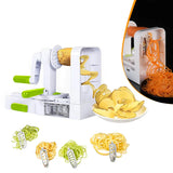 Foldable Vegetable Spiralizer with 5 Blades – Manual Spiral Slicer for Fruits, Veggies, and Pasta Spaghetti Making