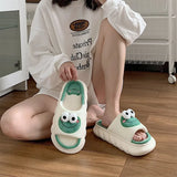 Cute Cartoon Frog Slippers for Women & Men – Anti-Slip, Thick Bottom Cotton Indoor Shoes | Cozy Four Seasons Home Footwear