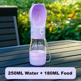 Portable Dog Water Bottle with Food Cup: Ideal for Small and Large Dogs, Cats, Perfect for Outdoor Walking