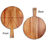 Lightweight Bamboo Pizza Cutting Board – Smooth Wooden Paddle with 6 Grooves | Perfect for Serving & Outdoor Pizza Ovens