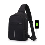 Compact USB Charge Shoulder Bag for Men: Waterproof Sling Chest Bag, Ideal Messenger Bag for Boys, Travel Bagpack, Cross Body Bags