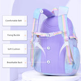 Waterproof Primary School Backpack for Girls: Pink and Purple Bookbag with Shoulder Strap, Perfect School Gift