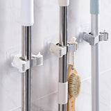 No-Drill Mop Holder: Bathroom Hook for Hanging Mops and Brooms with Adhesive Strips