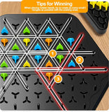 Educational Chain Triangle Chess Game – Triggle Rubber Band Interactive Battle Set – Great Gift for Family Parties