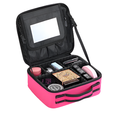 Waterproof Portable Makeup Case with Mirror, Ideal for Cosmetology and Nail Tools, Travel Suitcase for Women