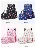 Cute 3-Piece School Bags Set for Girls: Featuring Cute Black, Pink, and Peach Designs, Includes Pencil Bag, Thermal Lunch Bag