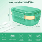 BPA-Free Stackable 3-Layer Bento Lunch Box – Large Capacity with Built-In Utensils for Kids and Adults