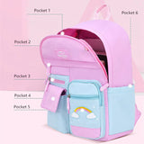 Charming Children's School Backpack: A Delightful Pink and Purple Bookbag for Girls, Perfect for Elementary School