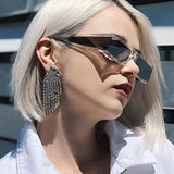 Trendy Retro Punk Square Sunglasses For Women: Small Silver Frames, Popular Fashion Statement for Women, UV400 Protection