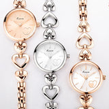 Love Heart Bracelet Dress Watch for Women - Quartz Movement from Japan, Alloy Shell with Stainless Steel Ladies Wristwatch