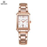 MEGIR Women's Rose Gold Bracelet Watch: Luxury Timepiece for Fashionable Women, Ideal for Lovers