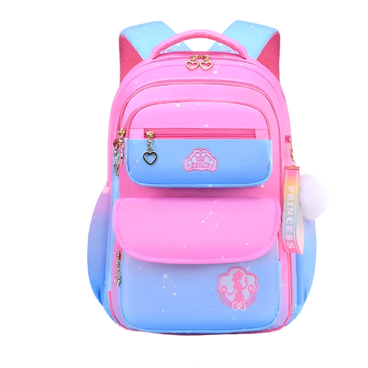 Gradient Color Orthopedic School Bags for Girls: Grades 1-3-6, Large Capacity, Kids' Backpack