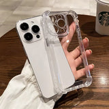 Exquisite Shockproof Clear iPhone Case: Fits iPhone 14/13/12/11/15 Pro Max/X/XR/XS/8 Plus. Silicone Bumper, Transparent Hard Back