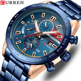 CURREN Brand New Fashion Men's Watch: Top Luxury Sports Chronograph, Quartz, Waterproof, Luminous