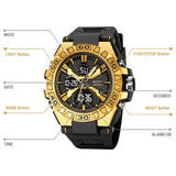 Dual Display Men’s Sports Watch – Military Waterproof Analog Digital Wristwatch with Chronograph and Alarm