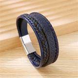 Men's Vintage Multilayer Leather Bracelet – Punk Style Bangle | Male Jewelry Gift