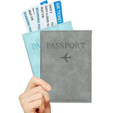 Simple Couple PU Airplane Map Passport Case; Ideal for Travel Documents and Passport Protection