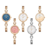 Luxury Rhinestone Bracelet Women's Watch - Fashionable Starry Rose Gold Quartz Timepiece for Female Students