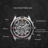 RUIMAS High-End Men's Quartz Wristwatch: Silicone Strap, Large Dial, Military-Style Sports Watch