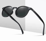 Vintage Round Polarized Sunglasses for Women: Ultra-Light TR90 Frames, Stylish Anti-Glare Driving Shades for Men and Women