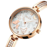 MEGIR Luxury Diamond Ladies Quartz Watch: Stylish Steel Bracelet Timepiece for Women