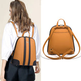 Luxury Brown PU Leather Women's Fashion Backpack Set: Includes Shoulder Bag, Card Bag, and Crossbody Bag - Perfect Women's Gift