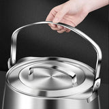 4.5L Large Capacity Grease Can with Strainer and Lid, Stainless Steel Cooking Oil Storage Pot