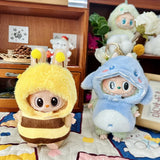 Labubu Idol Doll Bee & Shark Suit Set – 17cm Kpop-Inspired Plush Doll Outfit Clothes for Cute DIY Dress-Up & Collectible Display