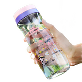 UZSPACE 520ml Portable Water Bottle for Girls: Features Storage Pill Tea Coffee Box, Brief Design, Leak-proof Sports Bottle