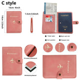 Waterproof Leather Passport Holder Case Travel Credit Card Wallet - Cute Design for Women/Men with Buckle Cover