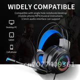 LED-Lit Wired Gaming Headset for Computer, Mobile Phones, and PS4 - Surround Sound Gamer Headphones with Microphone, Ideal for Laptop Gaming