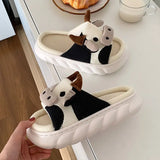 Cute Open-Toe Cow Slippers for Women & Men – Soft, Breathable Unisex Home Slippers for All Seasons | Ideal for Wooden Floors