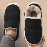 Men's Winter Waterproof Plush Slippers: Warm, Fluffy, Anti-Skid Snow Boots