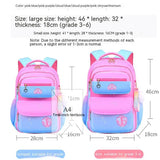 Gradient Color Orthopedic School Bags for Girls: Grades 1-3-6, Large Capacity, Kids' Backpack