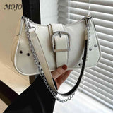 Fashionable Shoulder Bag: Cool Crescent Style, High-Quality with Chain Ornament