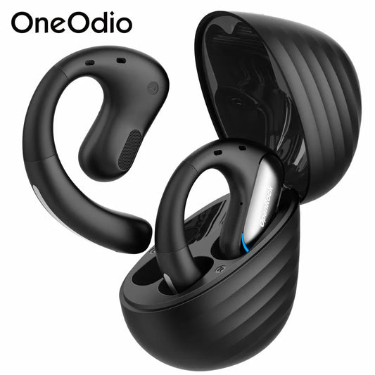 Oneodio OpenRock Pro Bluetooth 5.2 Earphones – Open-Ear Wireless Headphones with Air Conduction and Bass Sound | TWS with 4 Microphone ENC