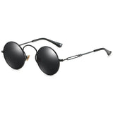 High-end Small Round Polarized Sunglasses for Men: Designer Steampunk Sunglasses for Women with Anti-Blue Ray Protection